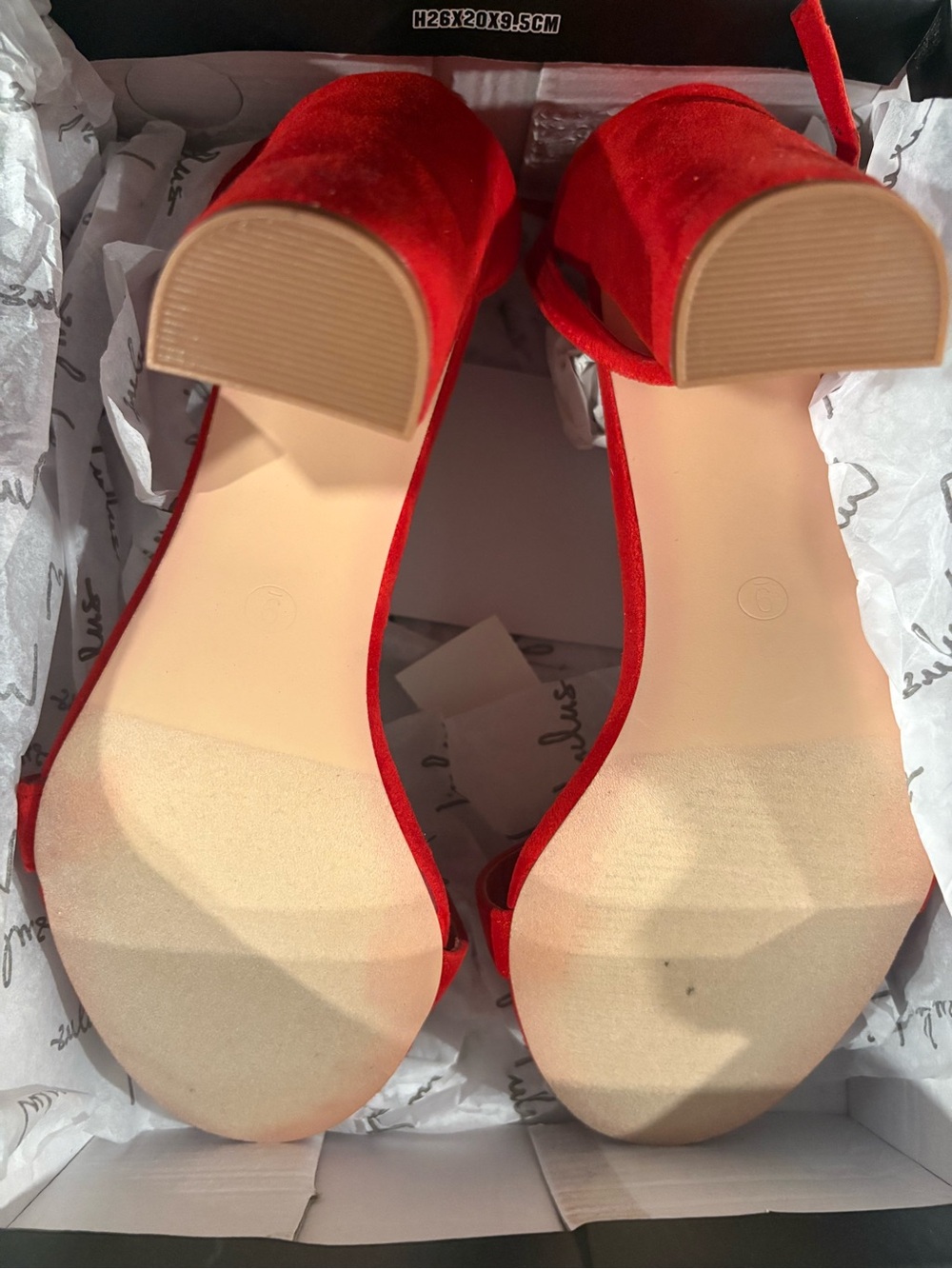 Lulus Taylor Red Suede Ankle Strap Heels - Size 9 - Picture 4 of 9